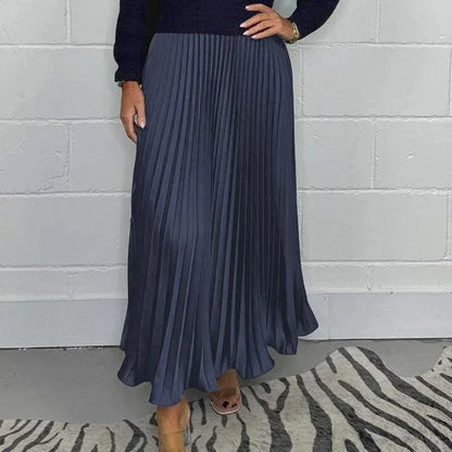 Klaudia | Maxi-jurk met Gebreide Top en Geplooide Rok