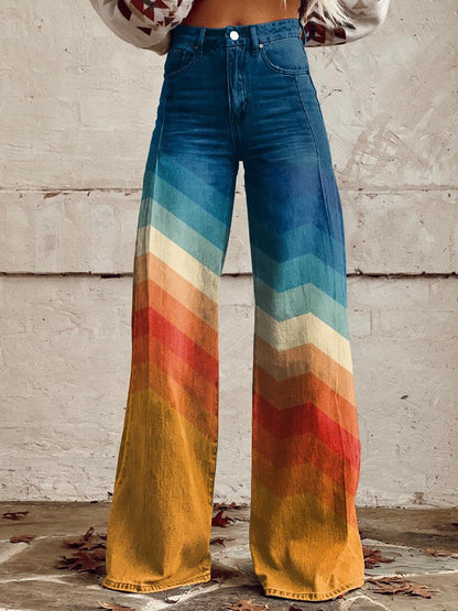 ELARA | Elegante en Moderne Retro Zigzag Broek