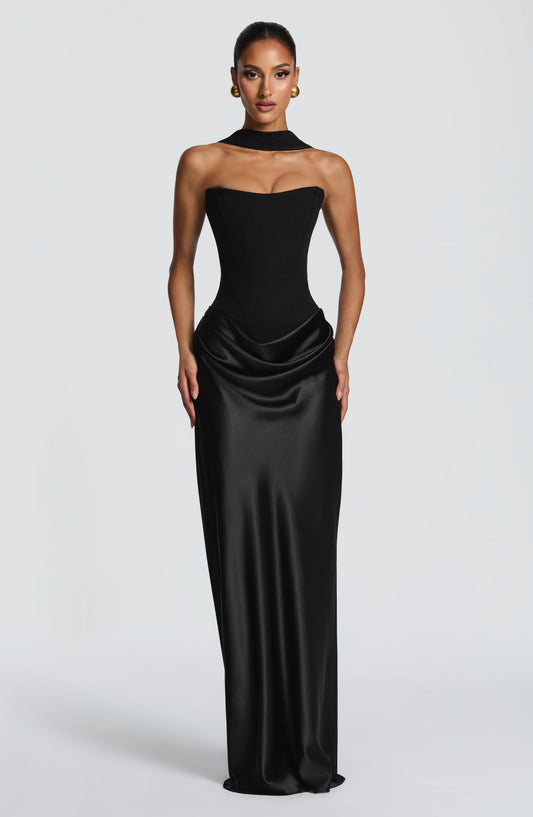 Violetta | Elegante Zwarte Maxi Jurk