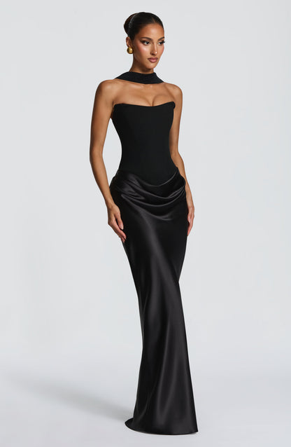 Violetta | Elegante Zwarte Maxi Jurk