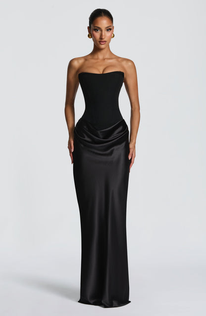 Violetta | Elegante Zwarte Maxi Jurk