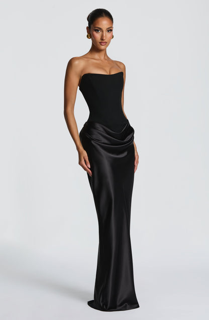 Violetta | Elegante Zwarte Maxi Jurk