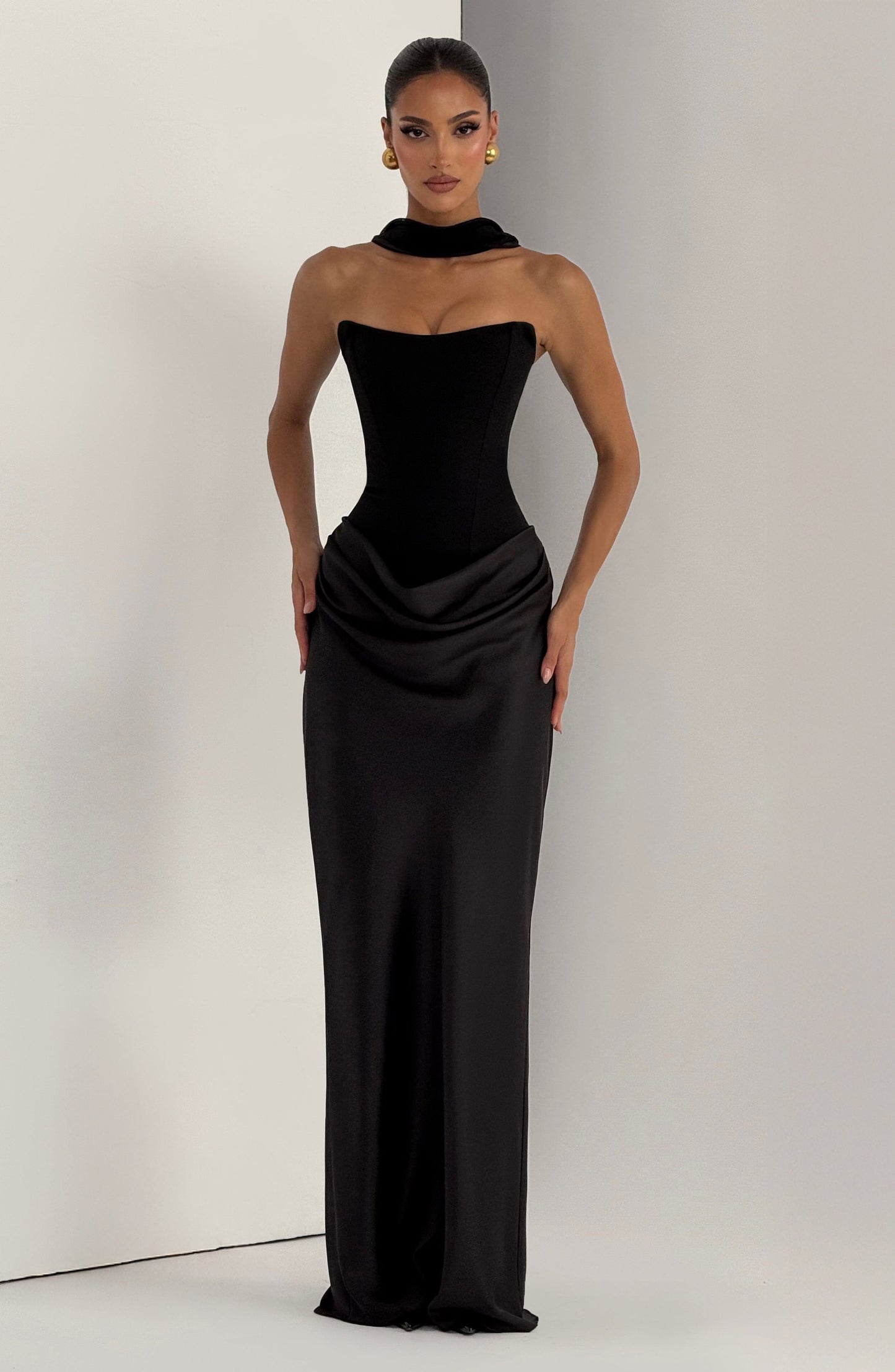Violetta | Elegante Zwarte Maxi Jurk