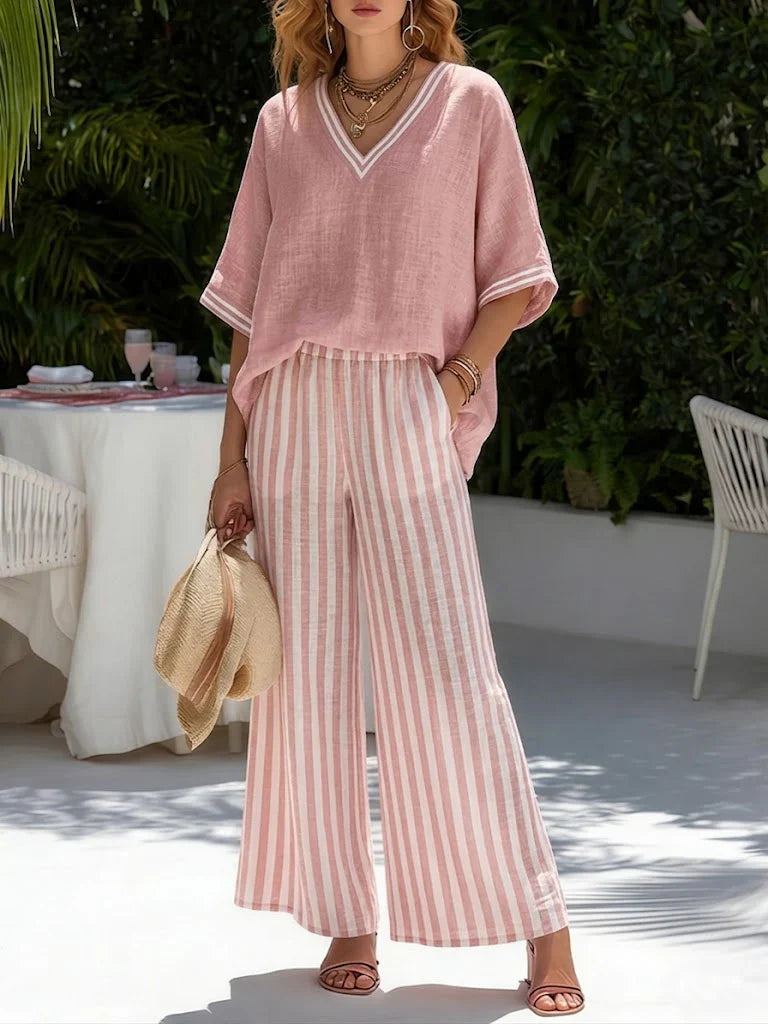 Lena - Elegant en casual gestreept setje