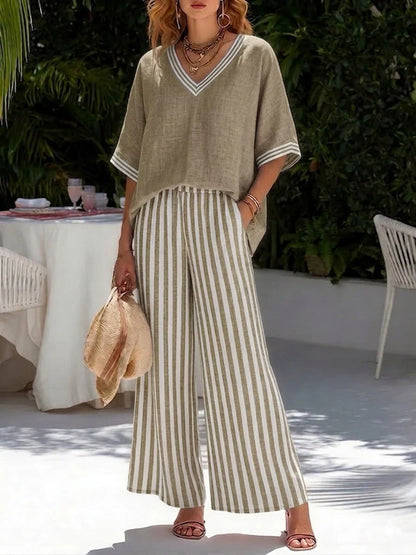 Lena - Elegant en casual gestreept setje