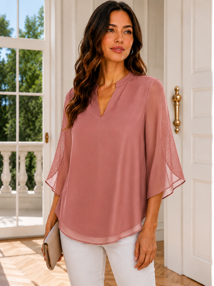 Virelle | Chiffon Blouse met V-Hals