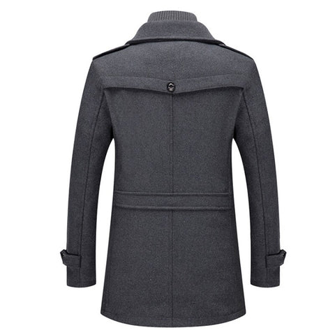 GIORVANNI | Elegante Wollen Jas met Hoge Kraag