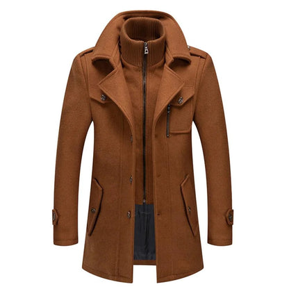 GIORVANNI | Elegante Wollen Jas met Hoge Kraag