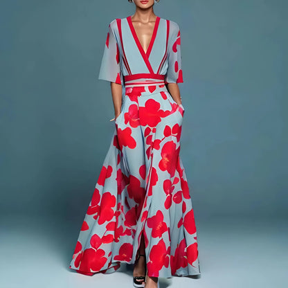 Elena | Elegante maxi-jurk met diepe V-hals