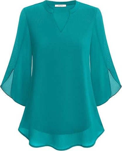 Virelle | Chiffon Blouse met V-Hals