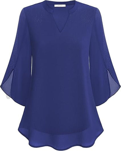 Virelle | Chiffon Blouse met V-Hals