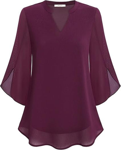 Virelle | Chiffon Blouse met V-Hals