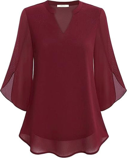Virelle | Chiffon Blouse met V-Hals
