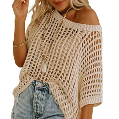 Elise – Casual gebreide zomertrui met opengewerkt design  1+1 GRATIS
