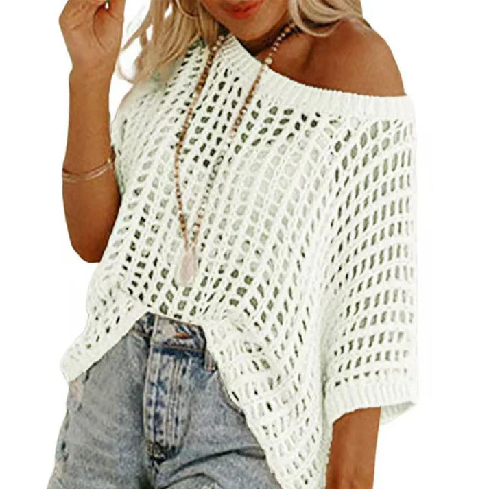 Elise – Casual gebreide zomertrui met opengewerkt design  1+1 GRATIS
