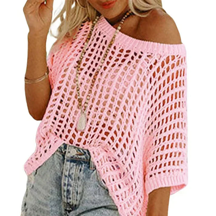 Elise – Casual gebreide zomertrui met opengewerkt design  1+1 GRATIS