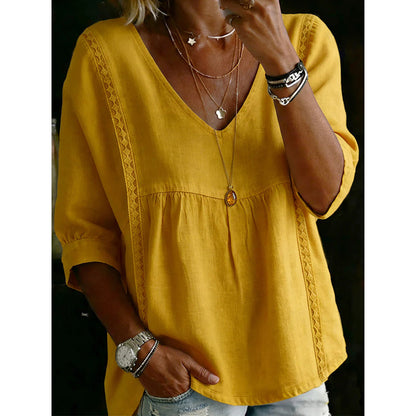 Elena | Elegante kanten V-hals top