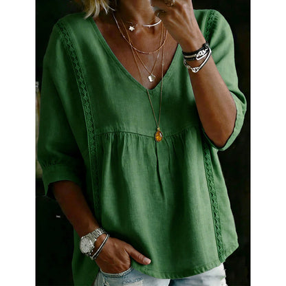 Elena | Elegante kanten V-hals top