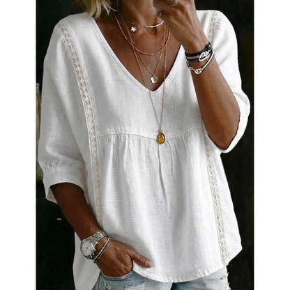 Elena | Elegante kanten V-hals top