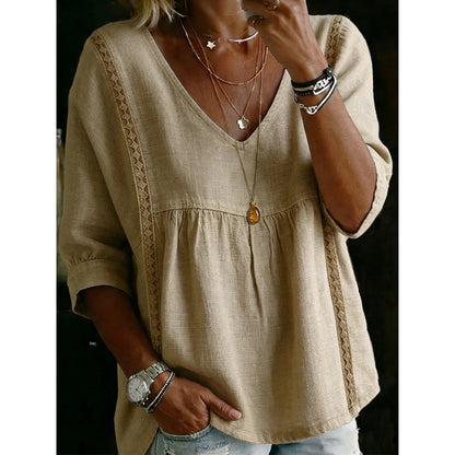 Elena | Elegante kanten V-hals top