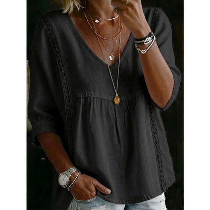 Elena | Elegante kanten V-hals top