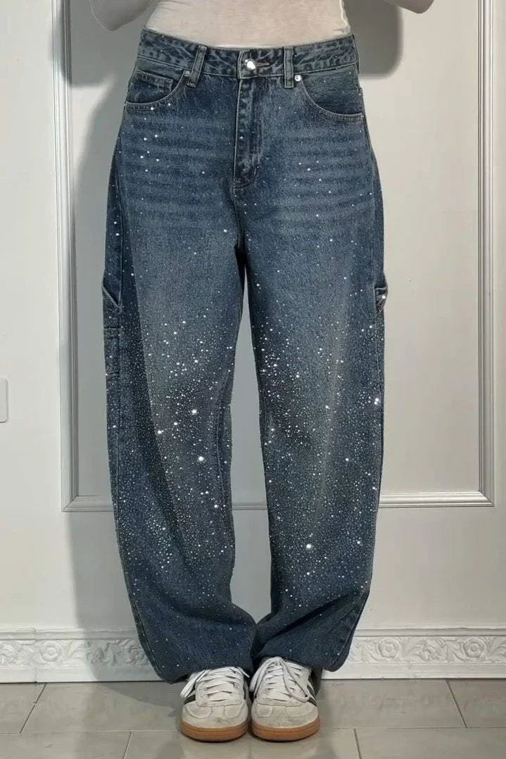 VESPERA | Sparkle Wide-Leg Jeans voor een Galactische Look