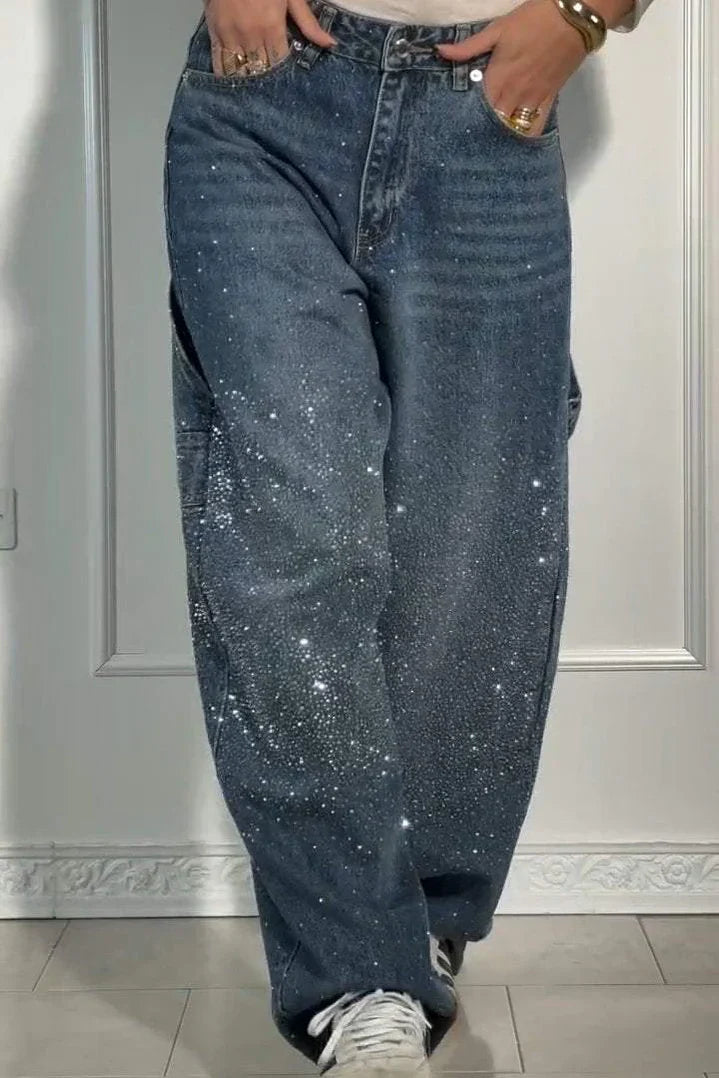 VESPERA | Sparkle Wide-Leg Jeans voor een Galactische Look