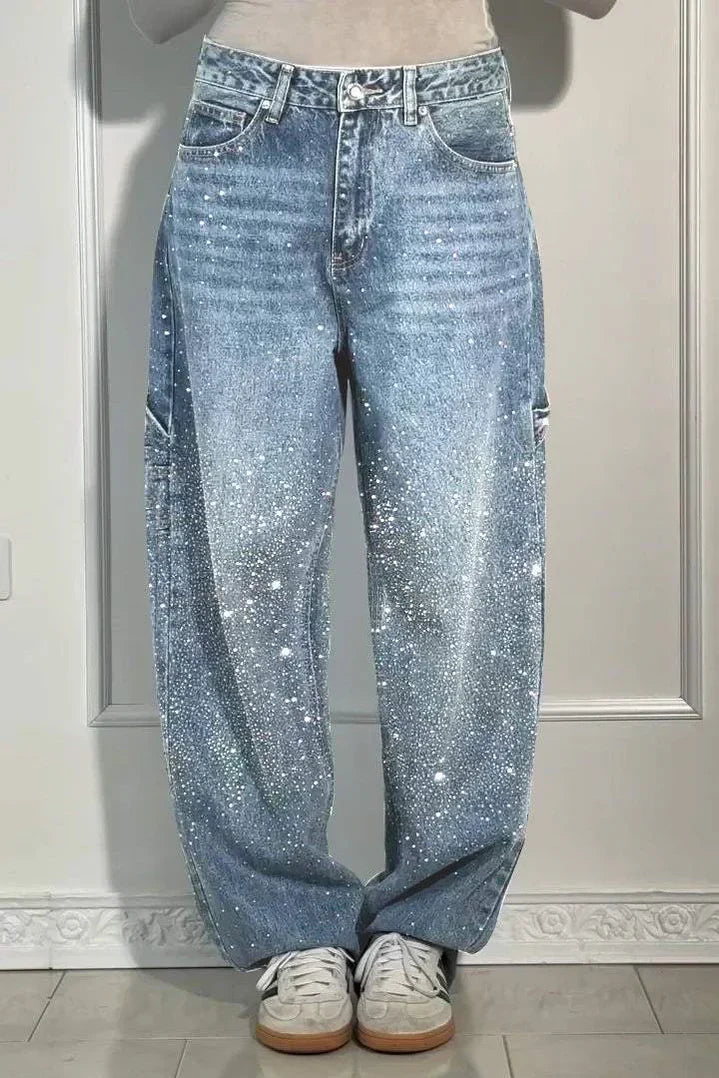 VESPERA | Sparkle Wide-Leg Jeans voor een Galactische Look